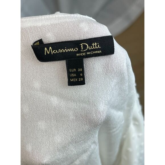 Massimo Dutti White Swiss Dot Blouse – US 6 Elegant, minimalist, classic - Picture 5 of 6